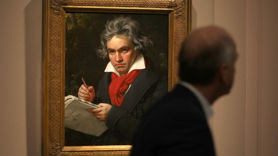 Bild von Ludwig van Beethoven in einem Museum. 