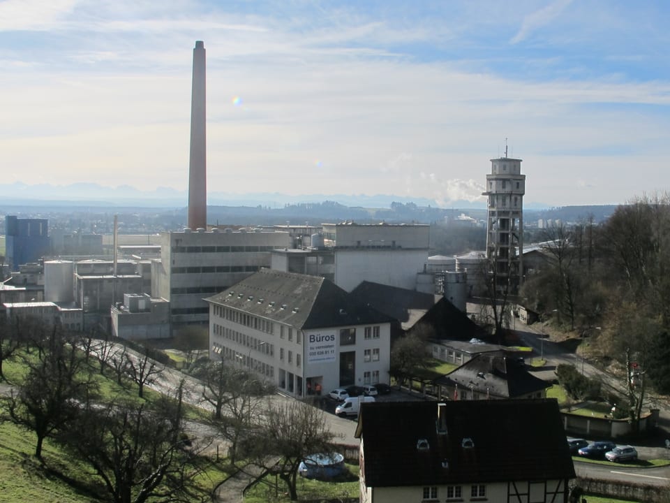 Blick auf die ehemalige Borregaard-Anlage in Riedholz/Luterbach.