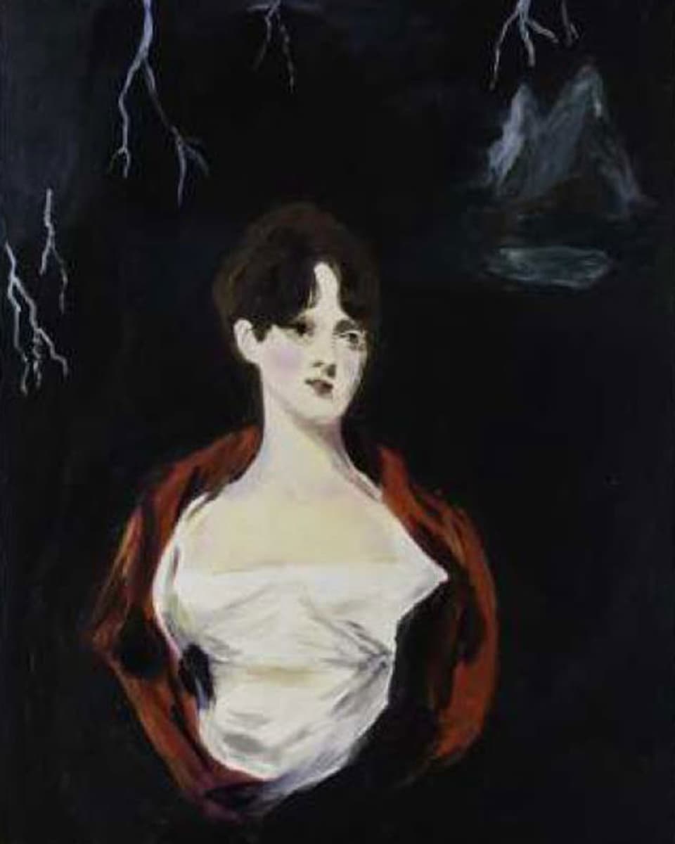 Gemälde: «Mary Shelley Writing Frankenstein», Karen Kilimnik, 2001.