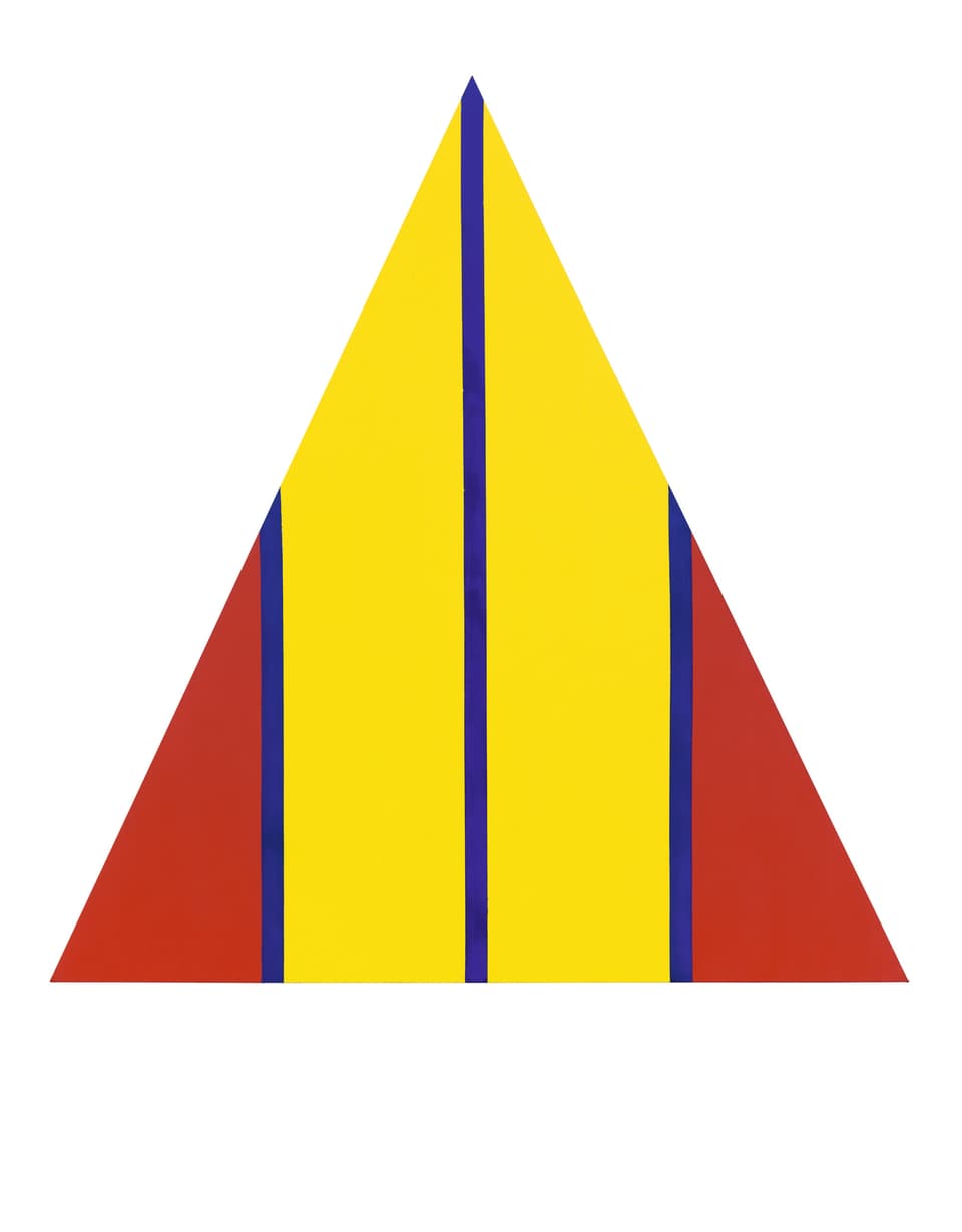 Dreieck mit roten und gelben Flächen