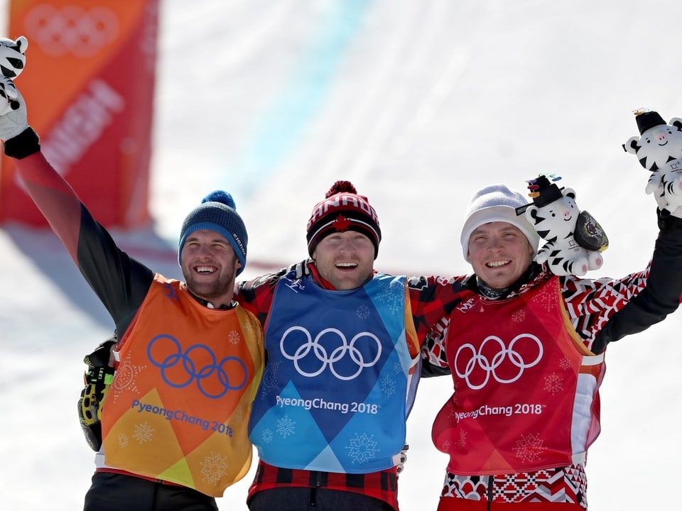 Marc Bischofberger (Silber), Kevin Drury (Gold) und Sergej Ridzik (Bronze).