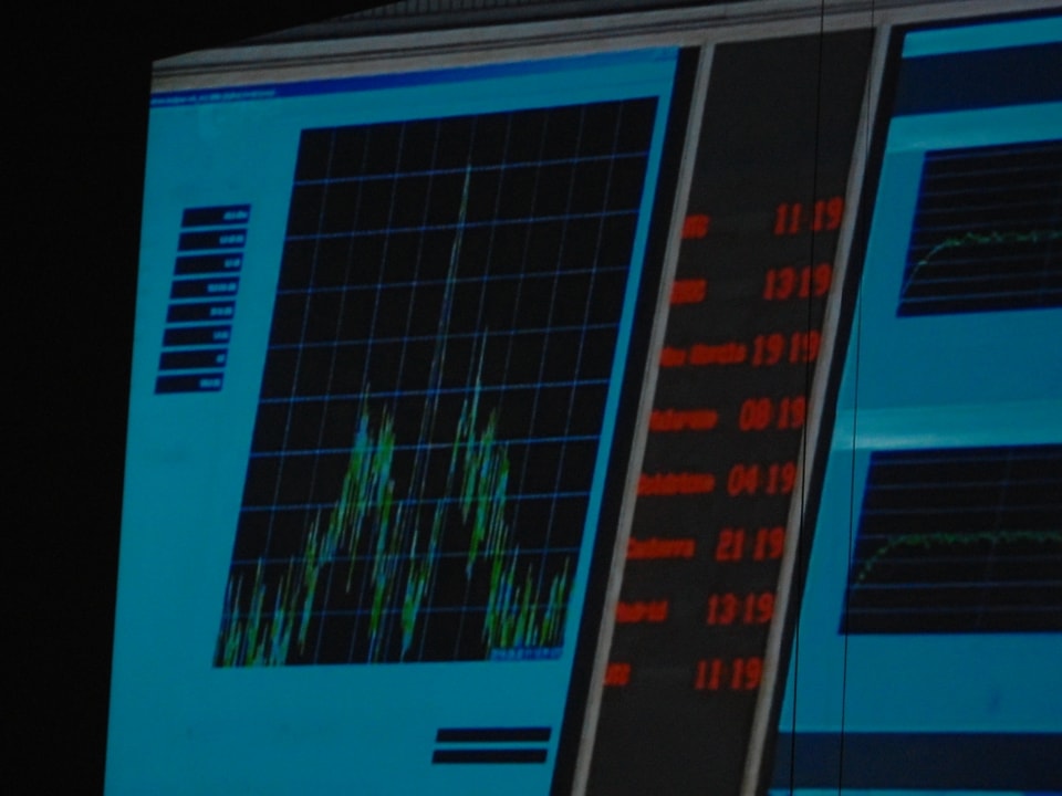 Optisches Signal auf einem Bildschirm