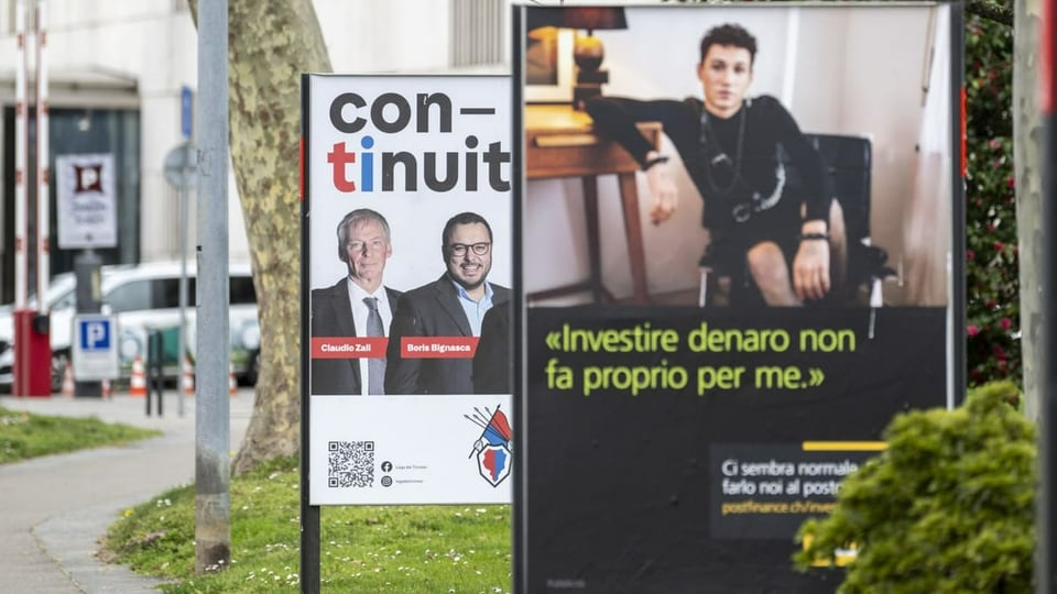 Wahlplakate in Lugano