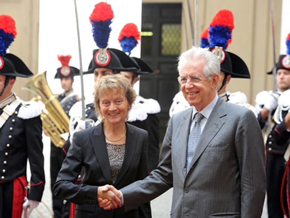 Die aktuelle Bundespräsidentin mit Italiens Ministerpräsident Mario Monti