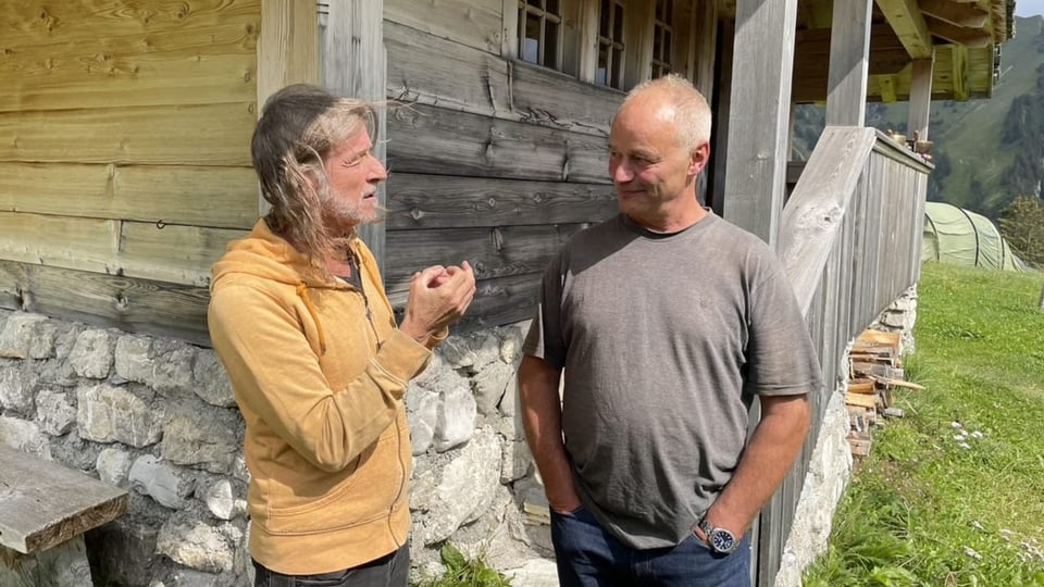 Älpler Christian Hauerter und Radio SRF 1-Moderator Ralph Wicki