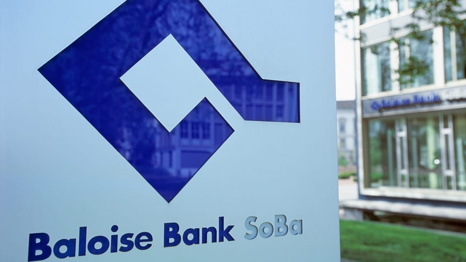 Firmenschild der Bank SoBa