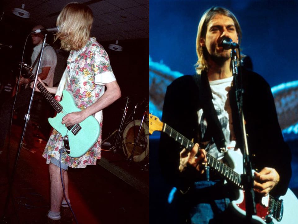 Nirvana-Sänger Kurt Cobain spielte oft in Frauenkleidern auf der Bühne.