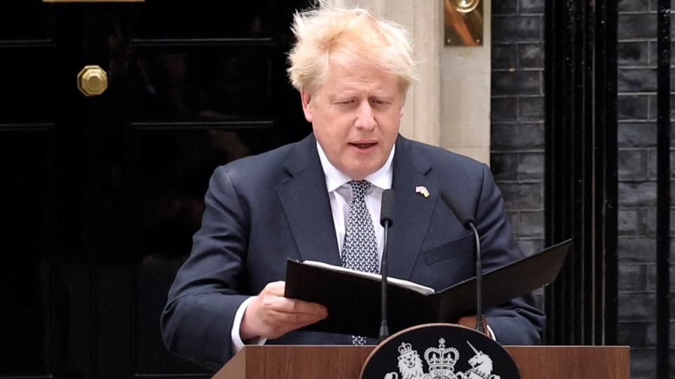 Boris Johnson in der Downing Street.
