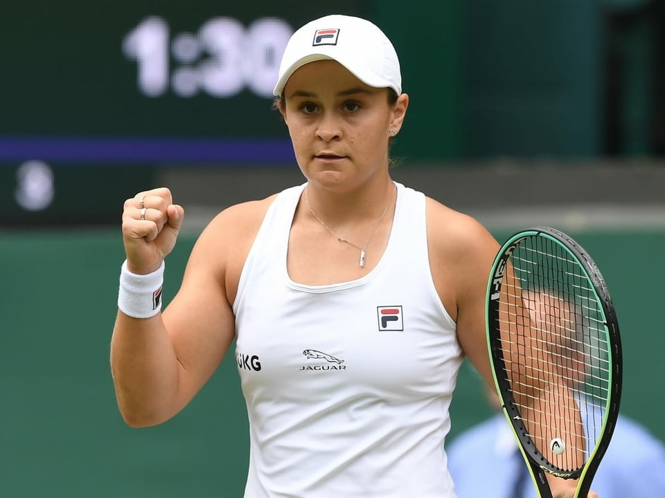 Siegerfaust nach dem Zweisatzerfolg Ashleigh Barty