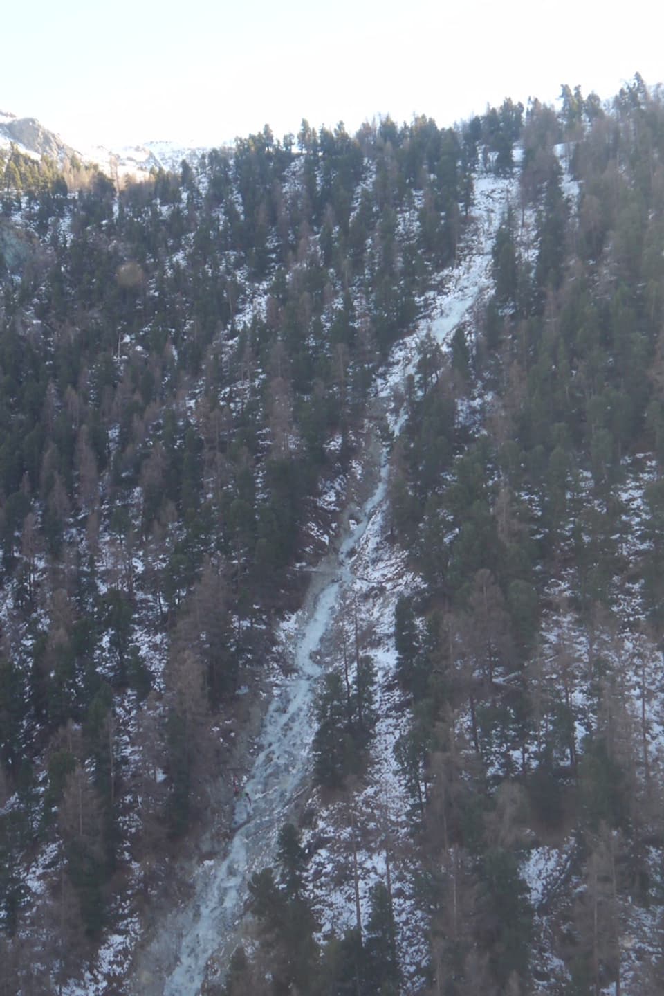 Die von der Walliser Kantonspolizei bezeichnete Unfallstelle bei Zermatt.