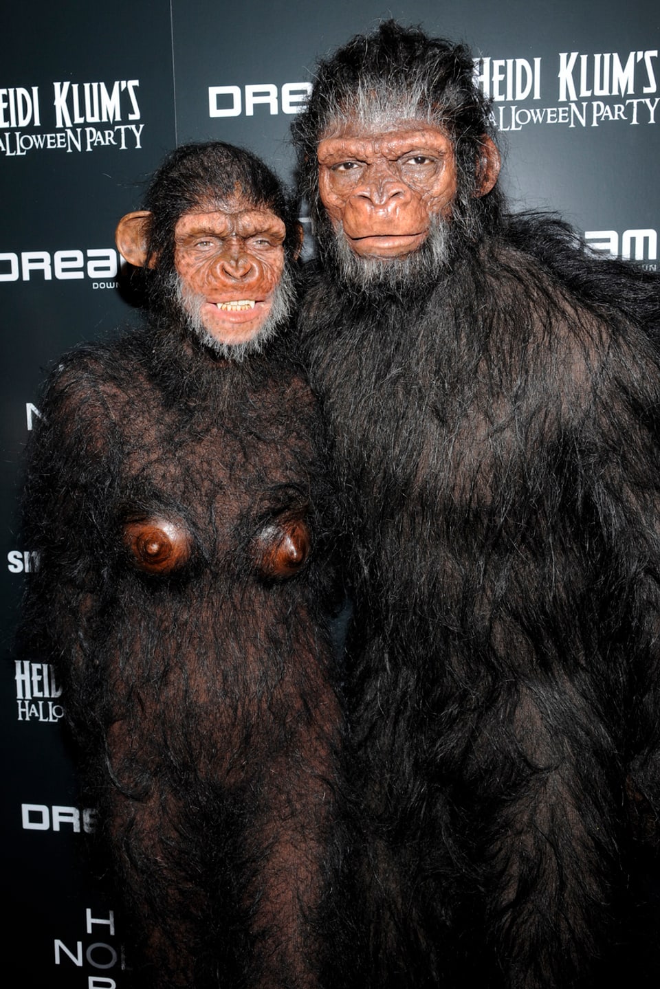 Heidi Klum und Seal als Schimpansen