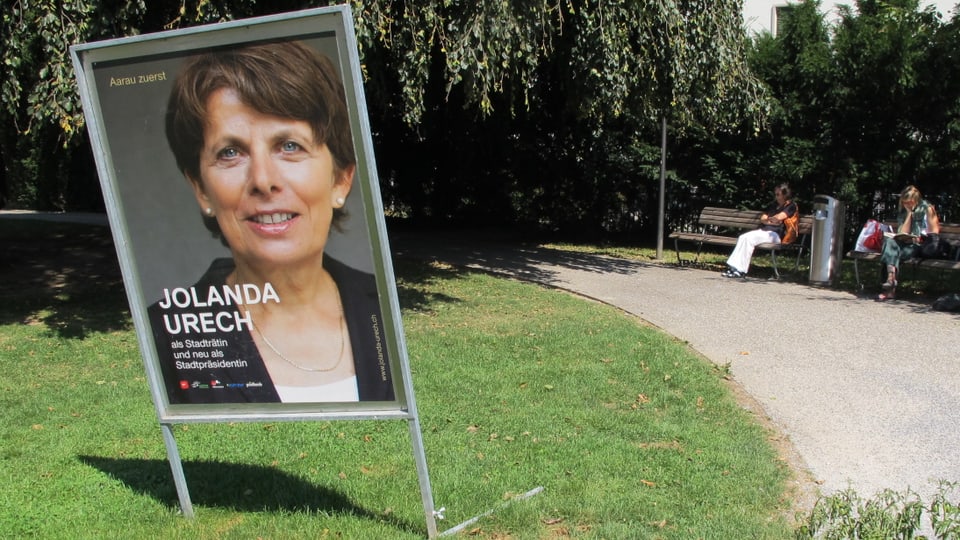 Wahlplakat von Jolanda Urech im Kasinopark.