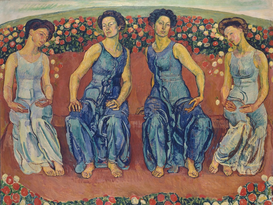 Vier Frauen auf einem Bild von Ferdinand Hodler.