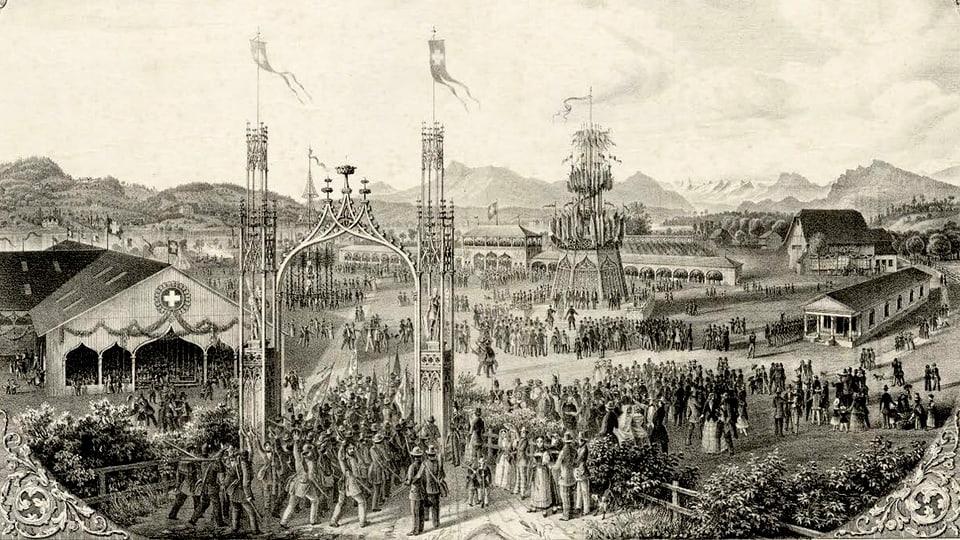Festgelände des Eidgenössischen um 1853