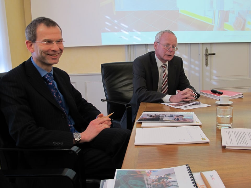 Energiedirektor Reto Dubach und EKS-Chef Thomas Erb.