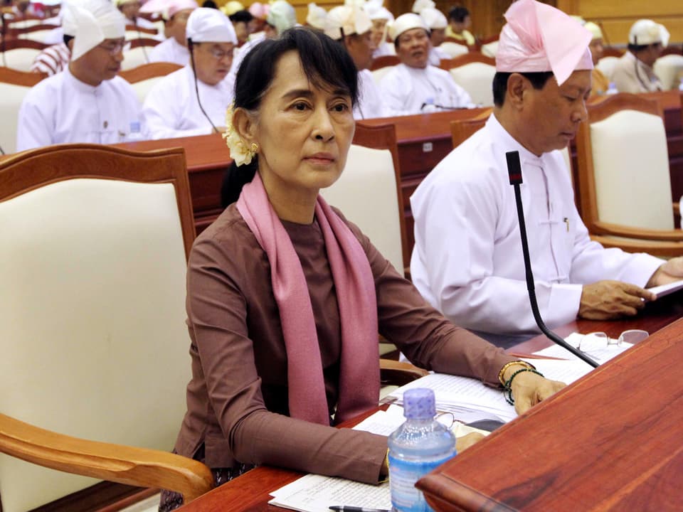 Aung San Suu Kyi im Parlament