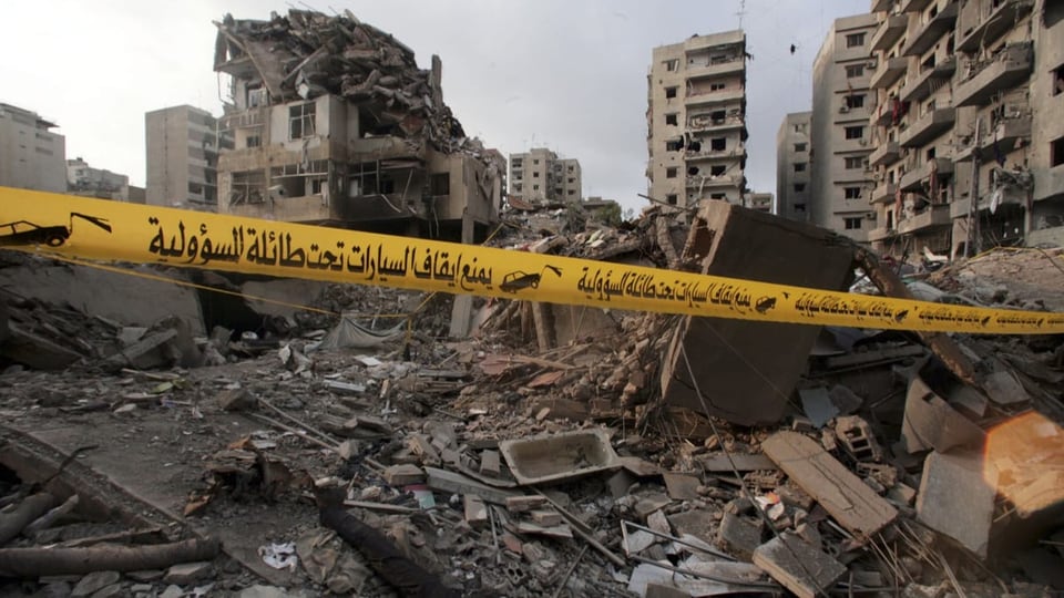 Die Zerstörung von Haret Hreik nach der israelischen Bombardierung im Libanonkrieg 2006,