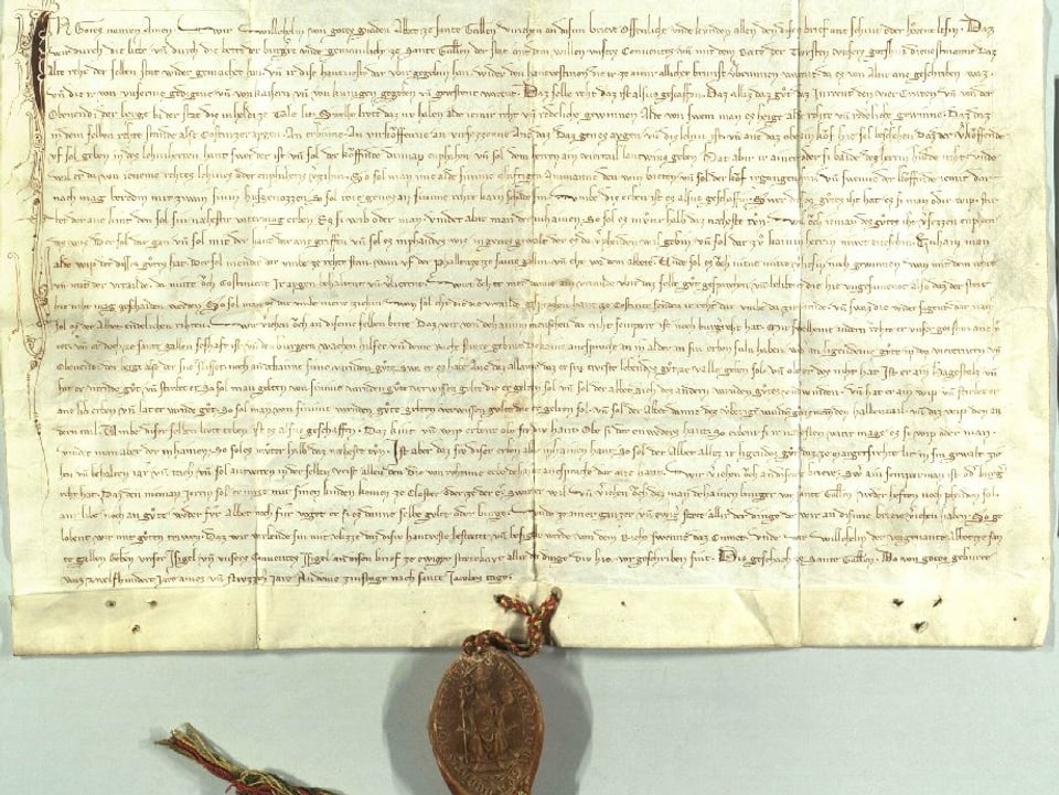 Urkunde aus dem Jahr 1291