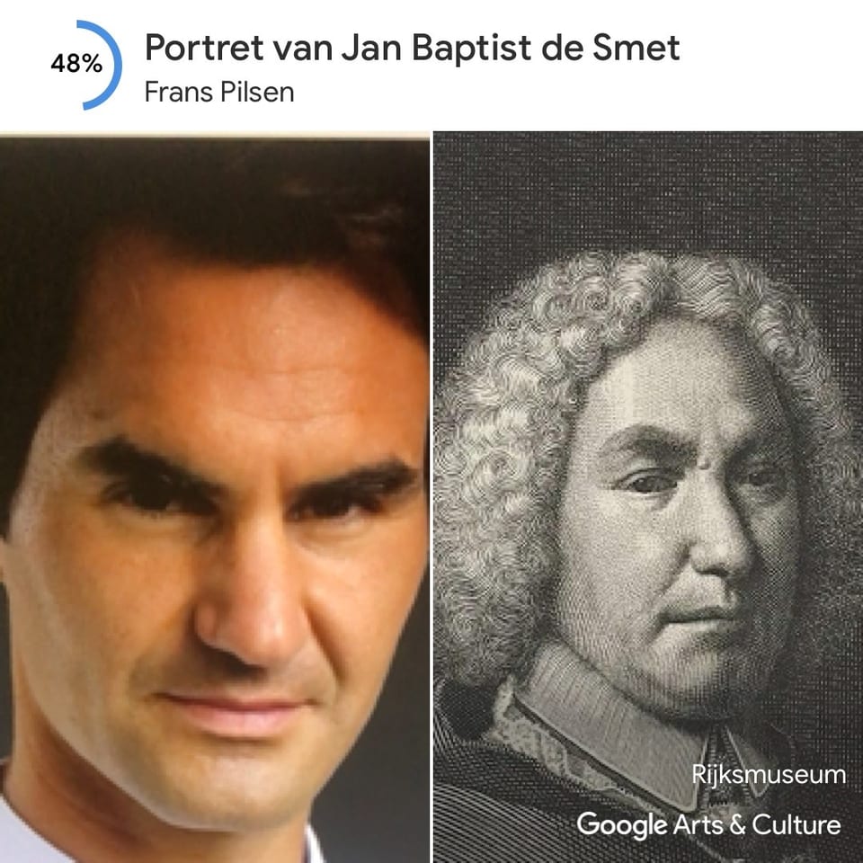 Ein Google Art Selfie mit Roger Federer