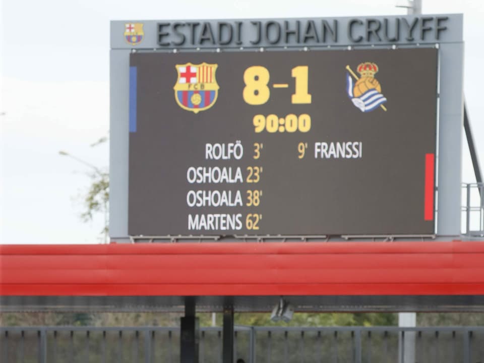 Die Resultatetafel bei Barcelona - Real Sociedad.
