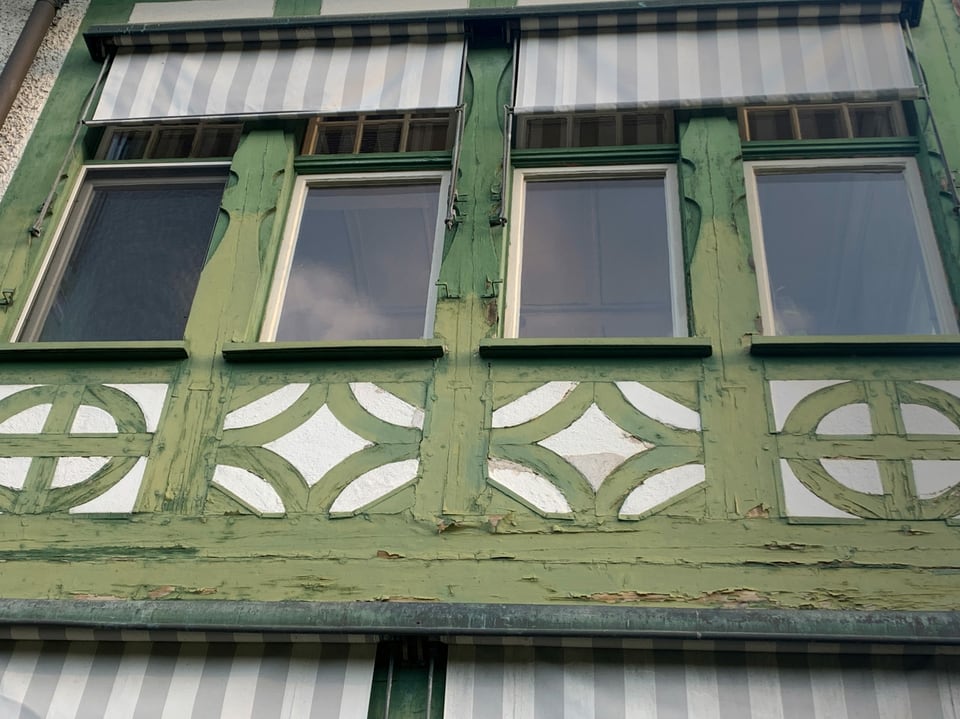 Fassade des Museums Langmatt mit Schäden.