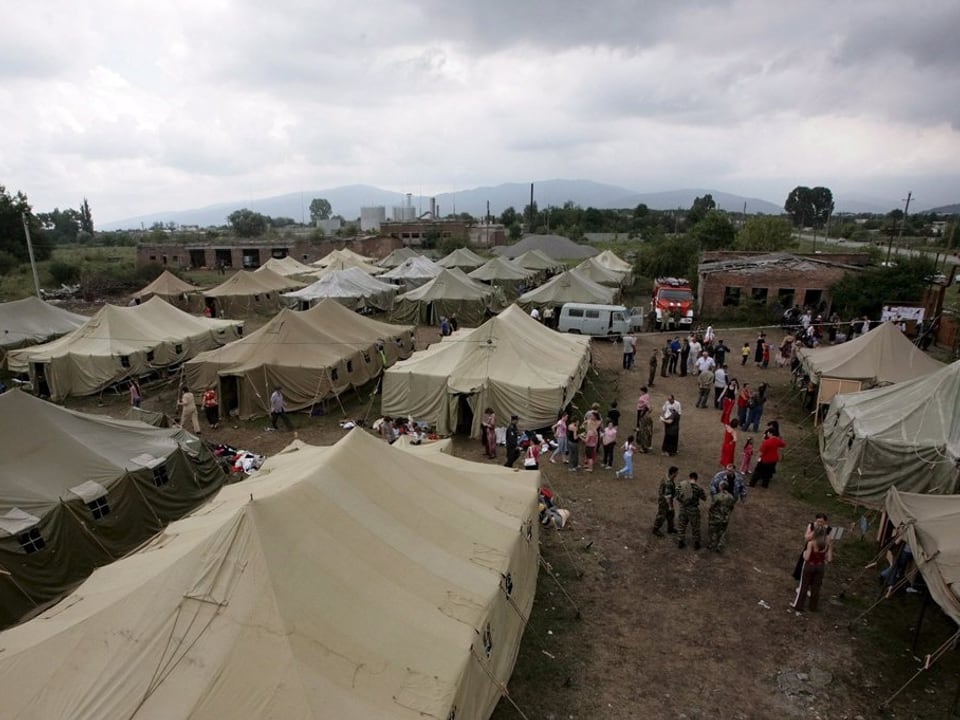 Flüchtlingslager in Südossetien.