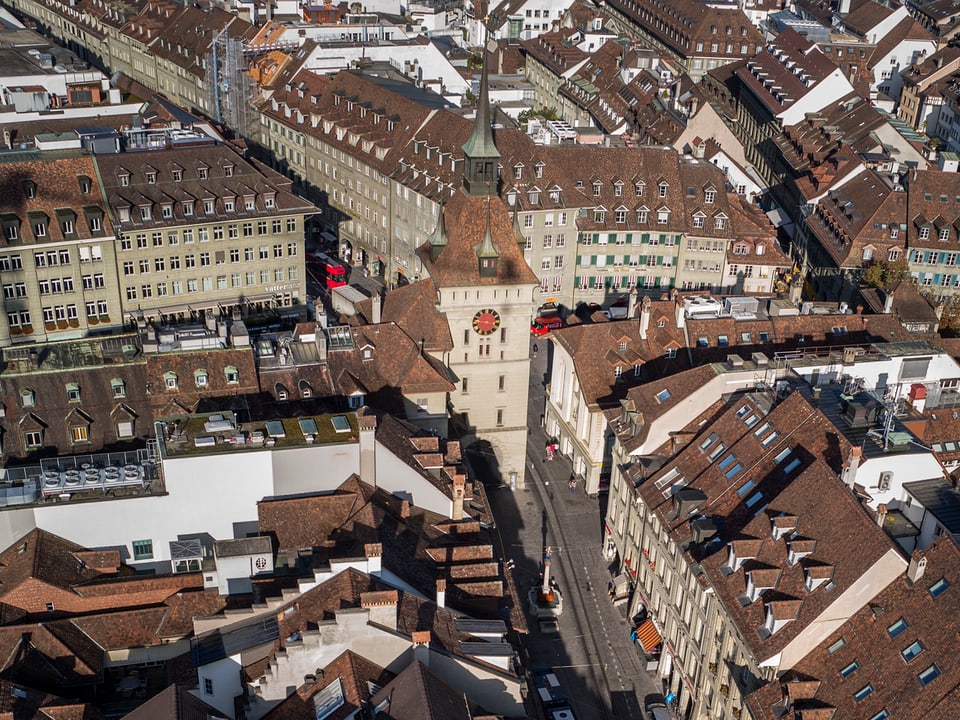 Luftaufnahme der Berner Altstadt.