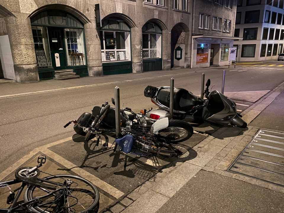 Umgekippte Roller