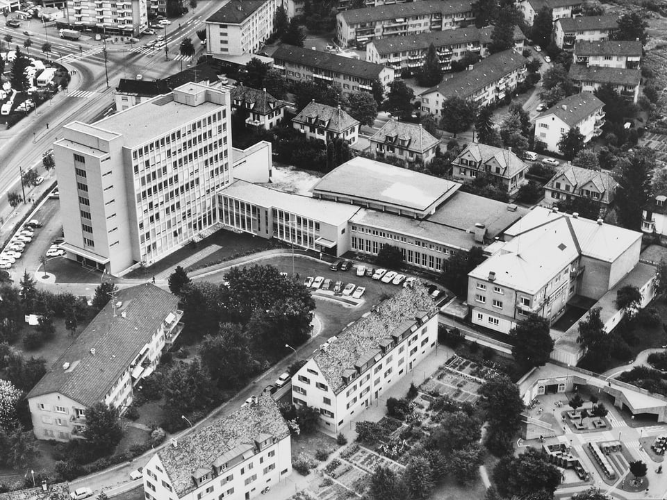 Luftaufnahme Brunnenhof-Areal im Jahr 1970.
