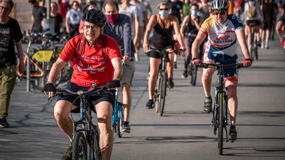 Velofahrer in Barcelona