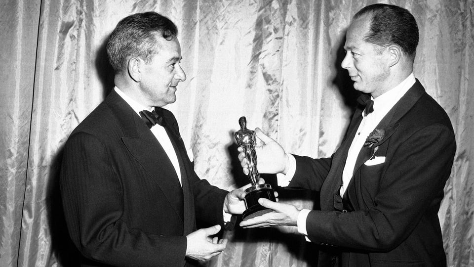 Auf dem Bild ist William Wyler und Billy Wilder zu sehen.