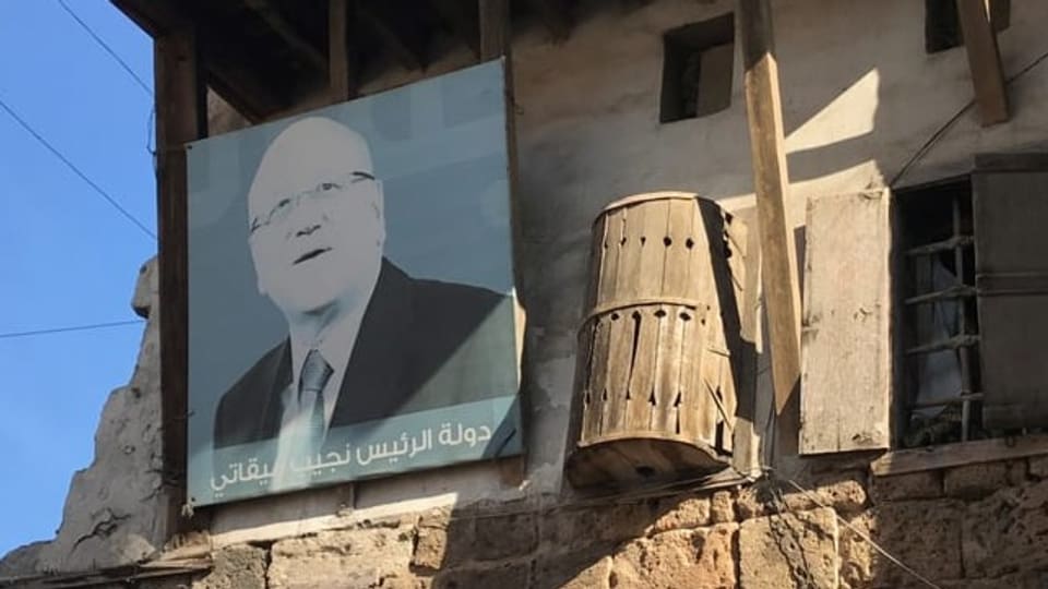 Plakat von Premier Najib Mikati in Tripoli