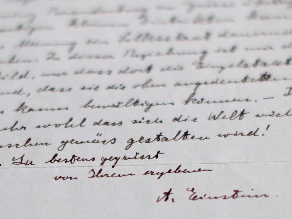 Brief von Albert Einstein, datiert 8. März 1917 
