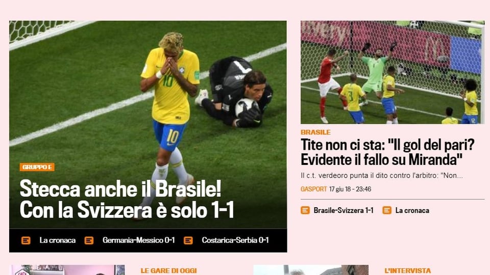 Schlagzeilen der Gazzetta dello Sport