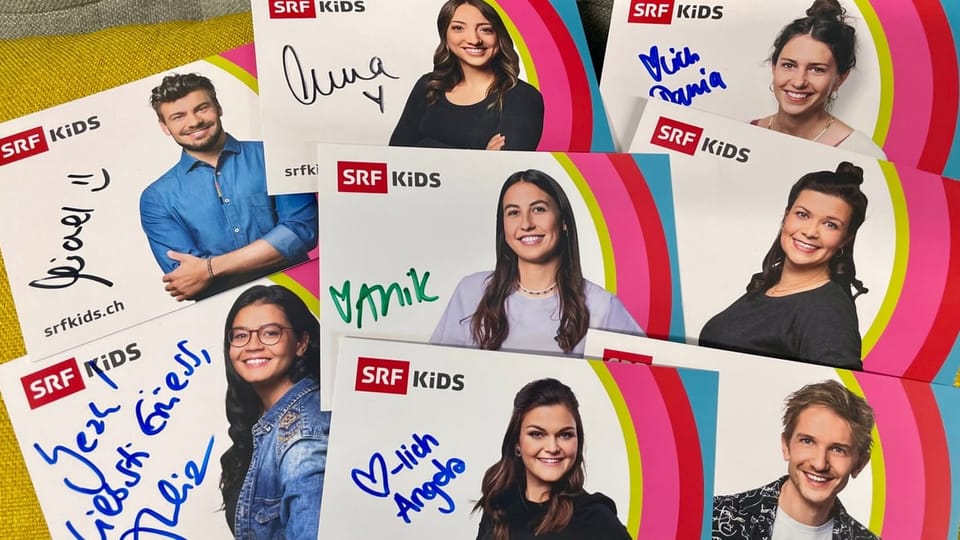 Autogrammkarten von deinem SRF Kids Team Autogrammkarten von deinem SRF Kids Team