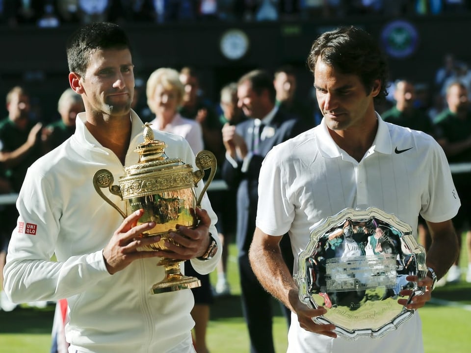 Djokovic und Federer 2014 in Wimbledon