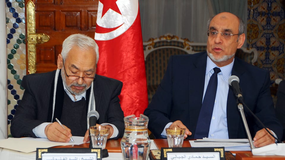 Ennahda-Chef Rachid Ghannouchi und Ministerpräsident Hamadi Jebali.