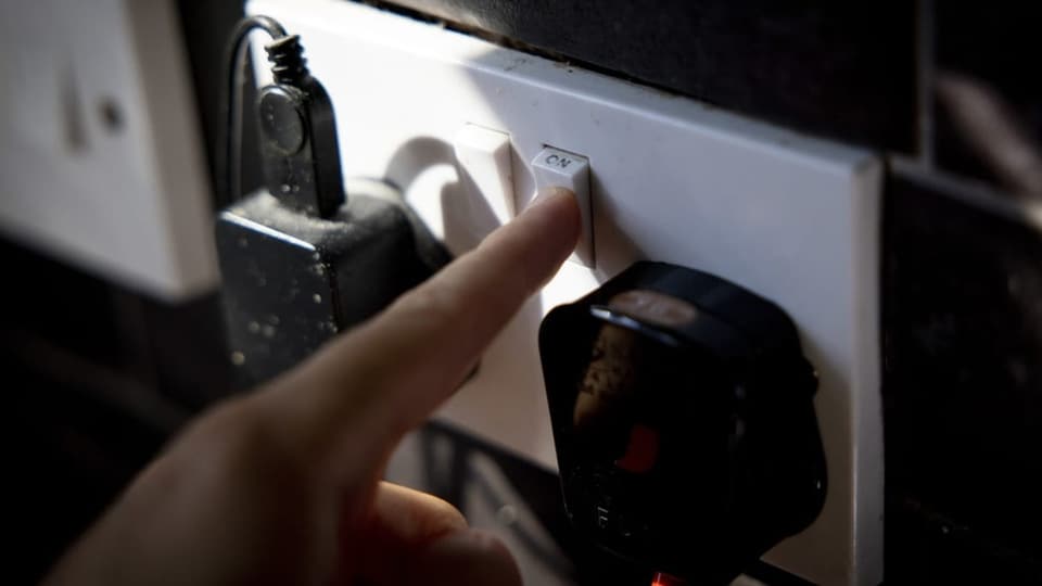 A socket switch in a house is thrown.