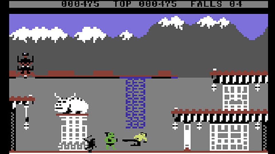  Ein Bildschirmfoto des Commodore-64-Games «Bruce Lee»