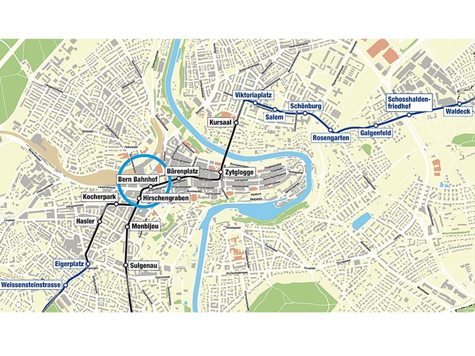 Karte neue Linienführung Tram 10.