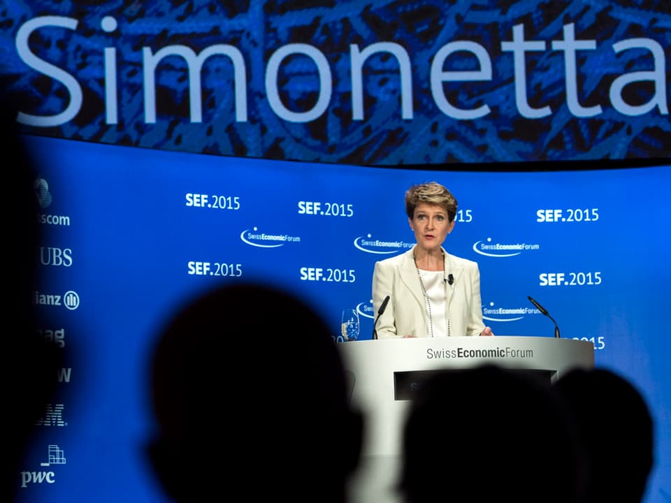 Simonetta Sommaruga am Swiss Economic Forum.
