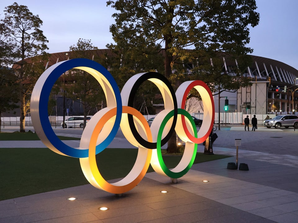 Finden womöglich ohne Zuschauer aus dem Ausland statt Der Olympischen Ringe.