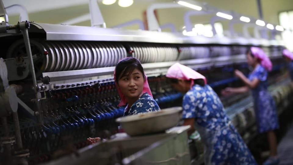 Arbeiterinnen in einer Seidenfabrik in Pjöngjang (2018)