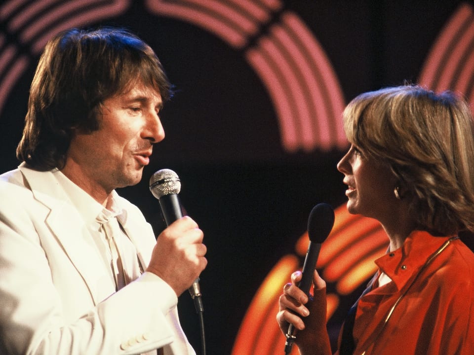 Udo Jürgens mit der ehemaligen TV-Ansagerin Heidi Abel. 