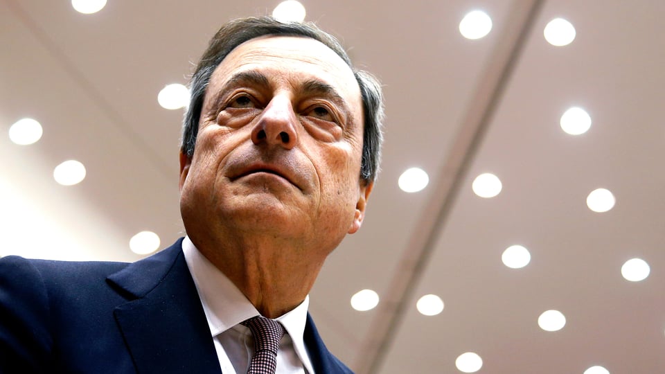 Portrait des EZB-Chefs Mario Draghi.