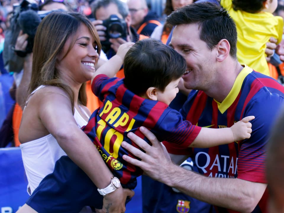 Lionel Messi mit seiner Familie