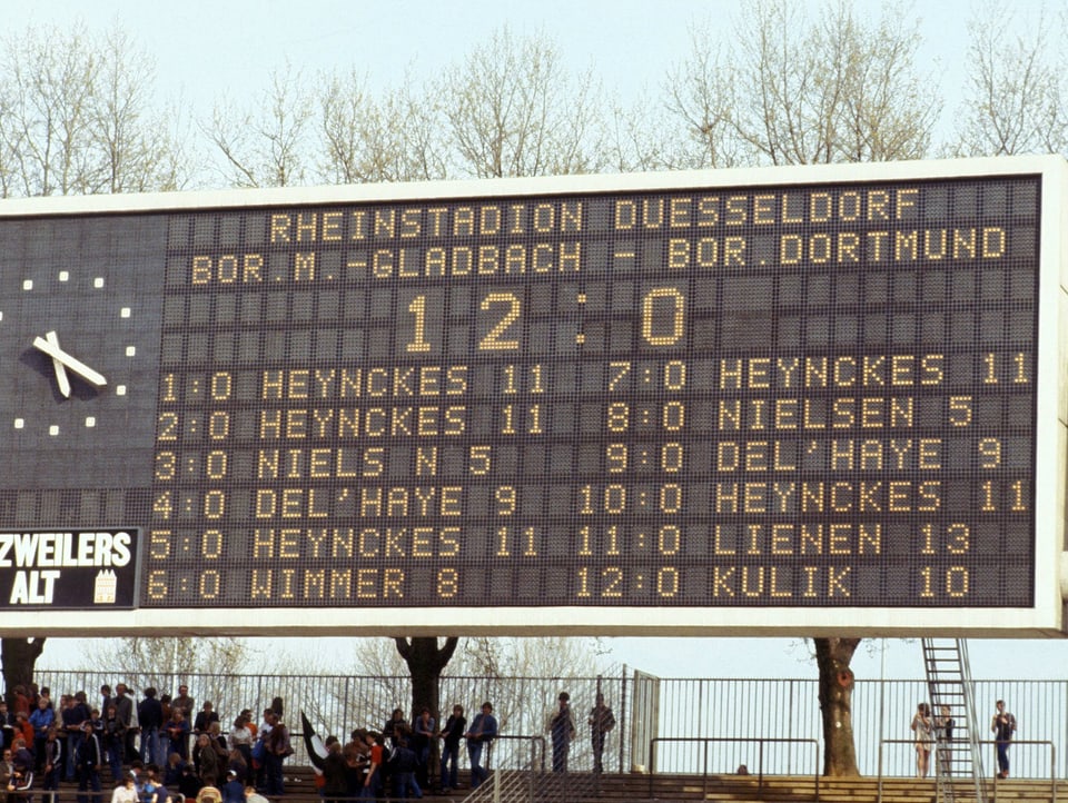 Höchster Sieg in der Bundesliga-Geschichte Fussball-Anzeige