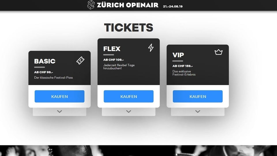 Tickets Website Zurich Openair