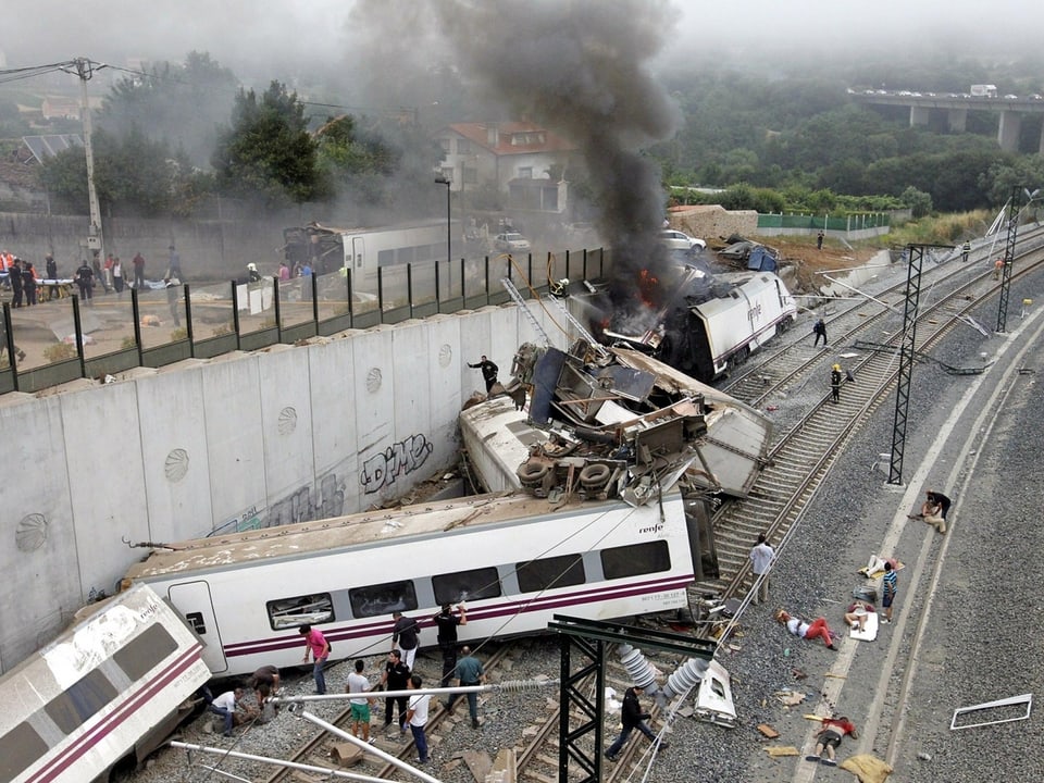 Die Unfallstelle vor Santiago de Compostela.