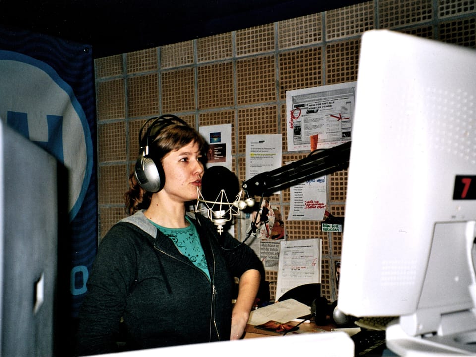 Anic mit 19, als sie sich schwer ins Radiomachen verliebte, damals beim Jugendradio 3FACH in Luzern.